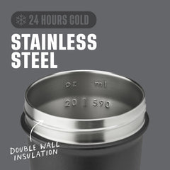 BlenderBottle Strada Sleek primer plano del acero inoxidable doble pared para aislamiento