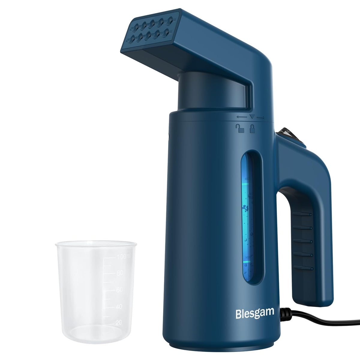 Blesgam vista frontal del vaporizador mostrando controles y diseño compacta beneficio comodidad