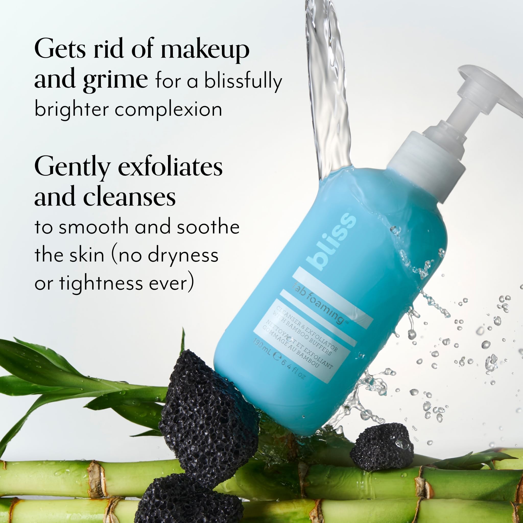 Bliss detalle de partículas de bambú para exfoliación efectiva