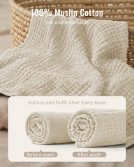 Blissful Diary detalle de muselina que revela textura suave y absorción eficiente