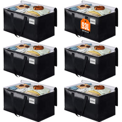 BlissTotes vista frontal pack de seis bolsas grandes, ideal para mudanzas