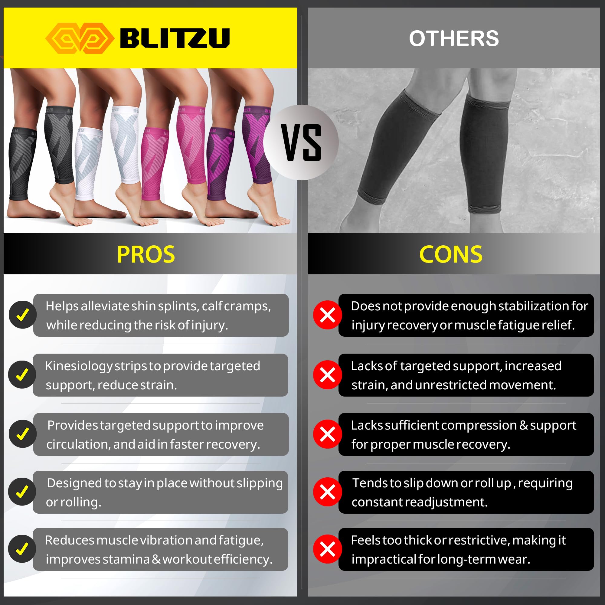 BLITZU conjunto deportivo con mangas para recuperación postentreno visible