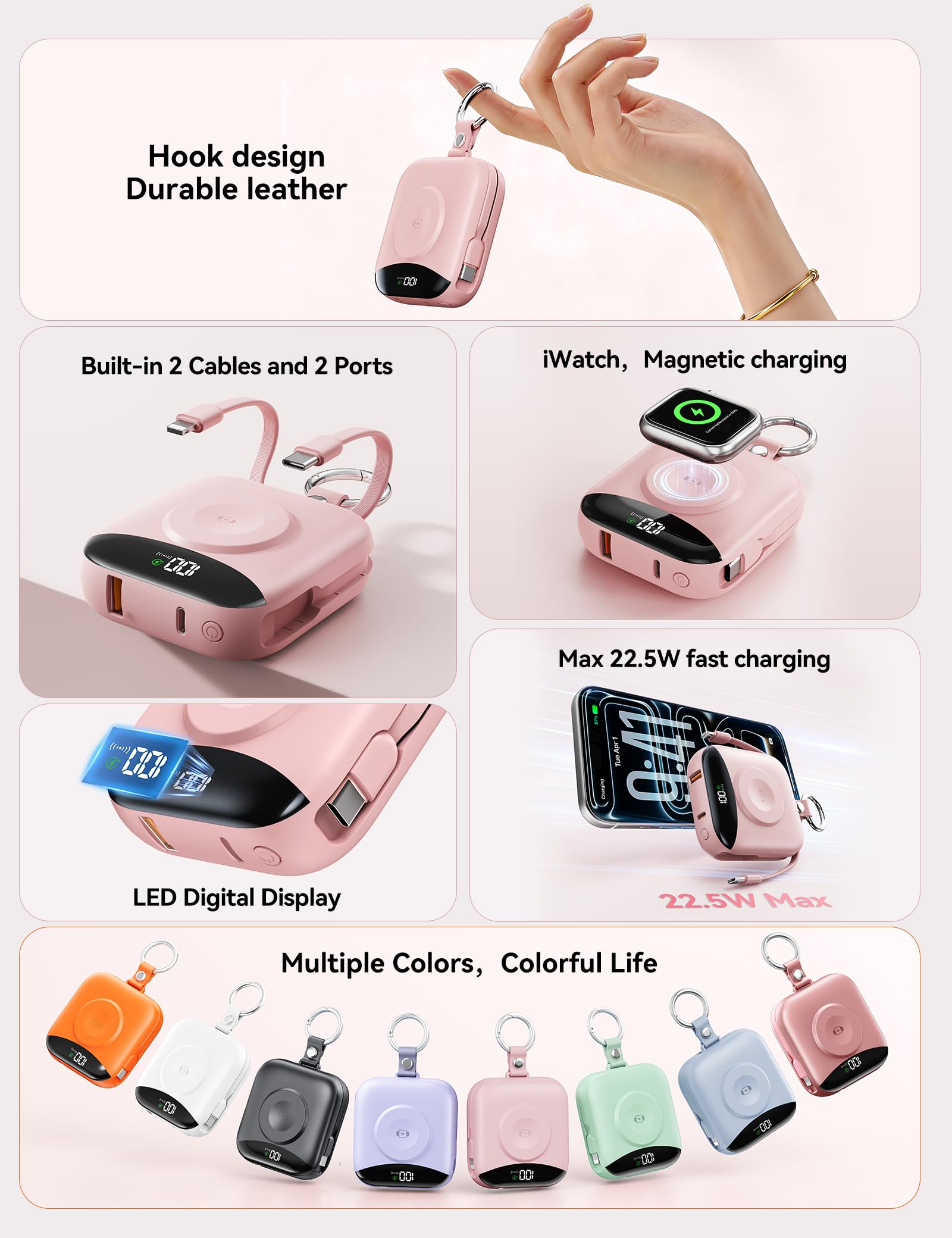 BLJIB cables integrados desplegados para carga rápida y conveniencia