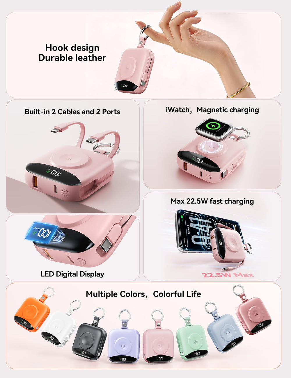 BLJIB cables integrados desplegados para carga rápida y conveniencia