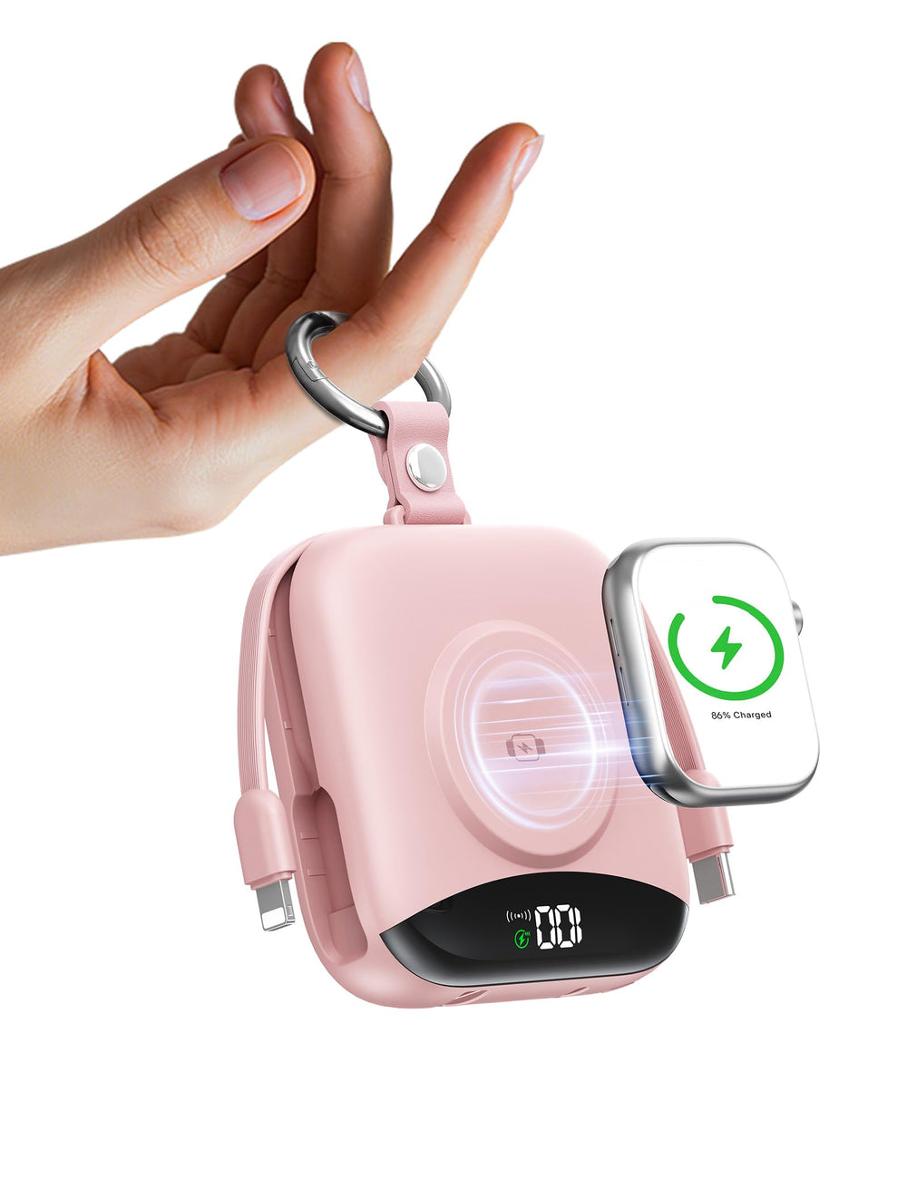 BLJIB frontal del cargador portátil mostrando diseño compacto y marca