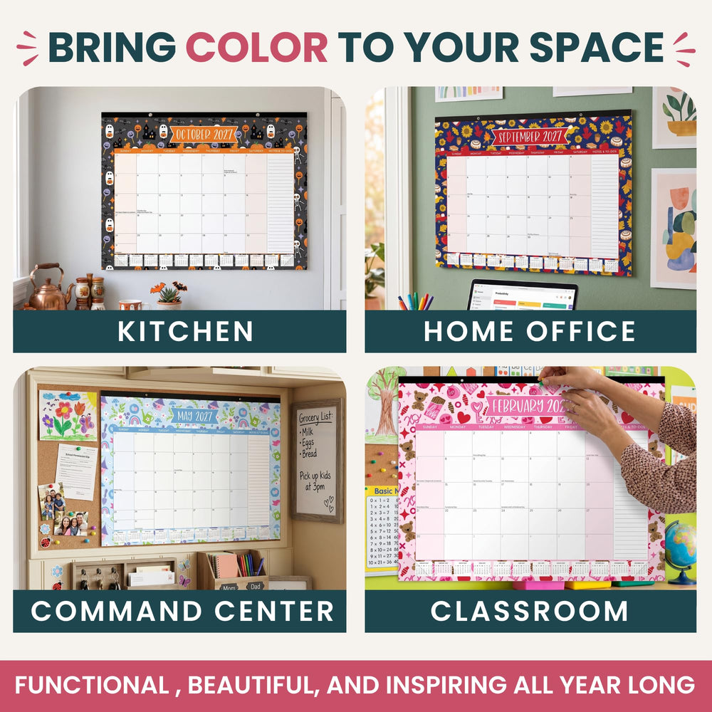 bloom daily planners calendario sobre escritorio con lápices para planificación diaria