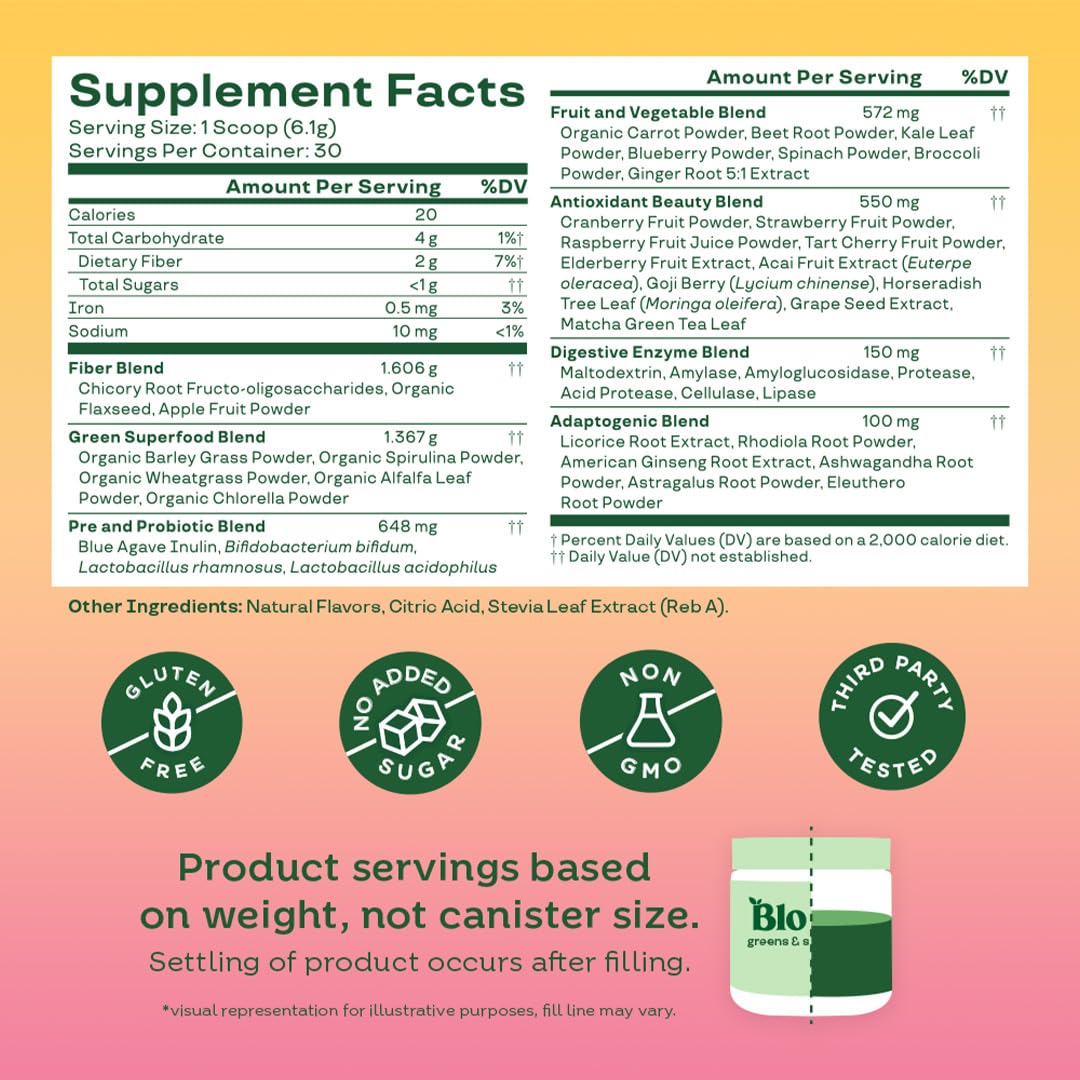 Comparación de tamaño con cuchara para medir un servicio de Bloom Nutrition, fácil dosificación