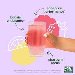 Bloom Nutrition bebida preparada en vaso, sabor frambuesa-limon y refrescante antes del entrenamiento