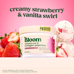 Bloom Nutrition primer plano del polvo con textura fina y mezcla fácil