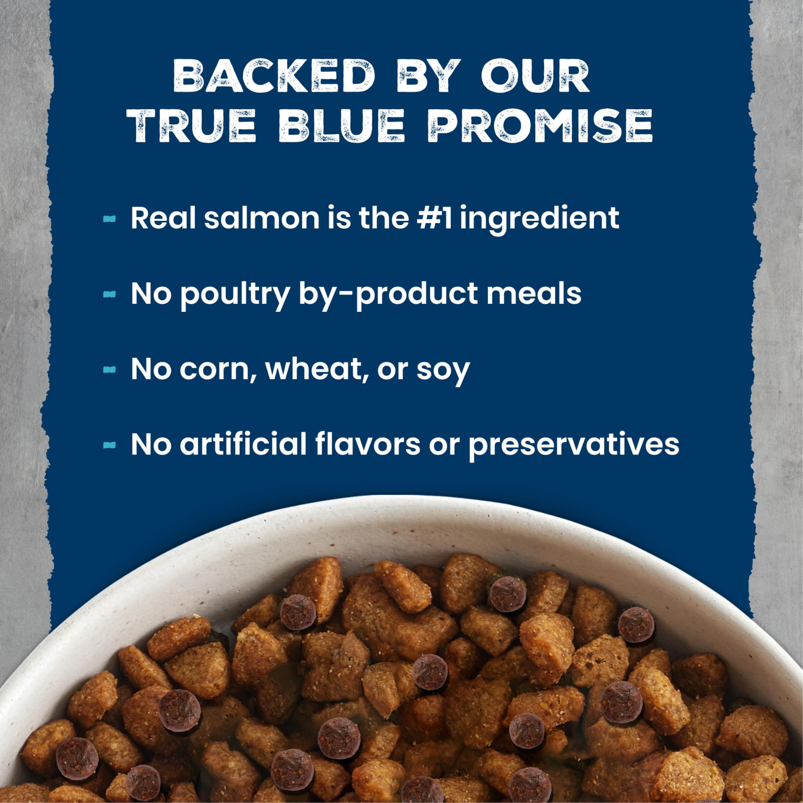 Blue Buffalo bolsa 4.5 lb junto a objeto de referencia, muestra escala real del producto