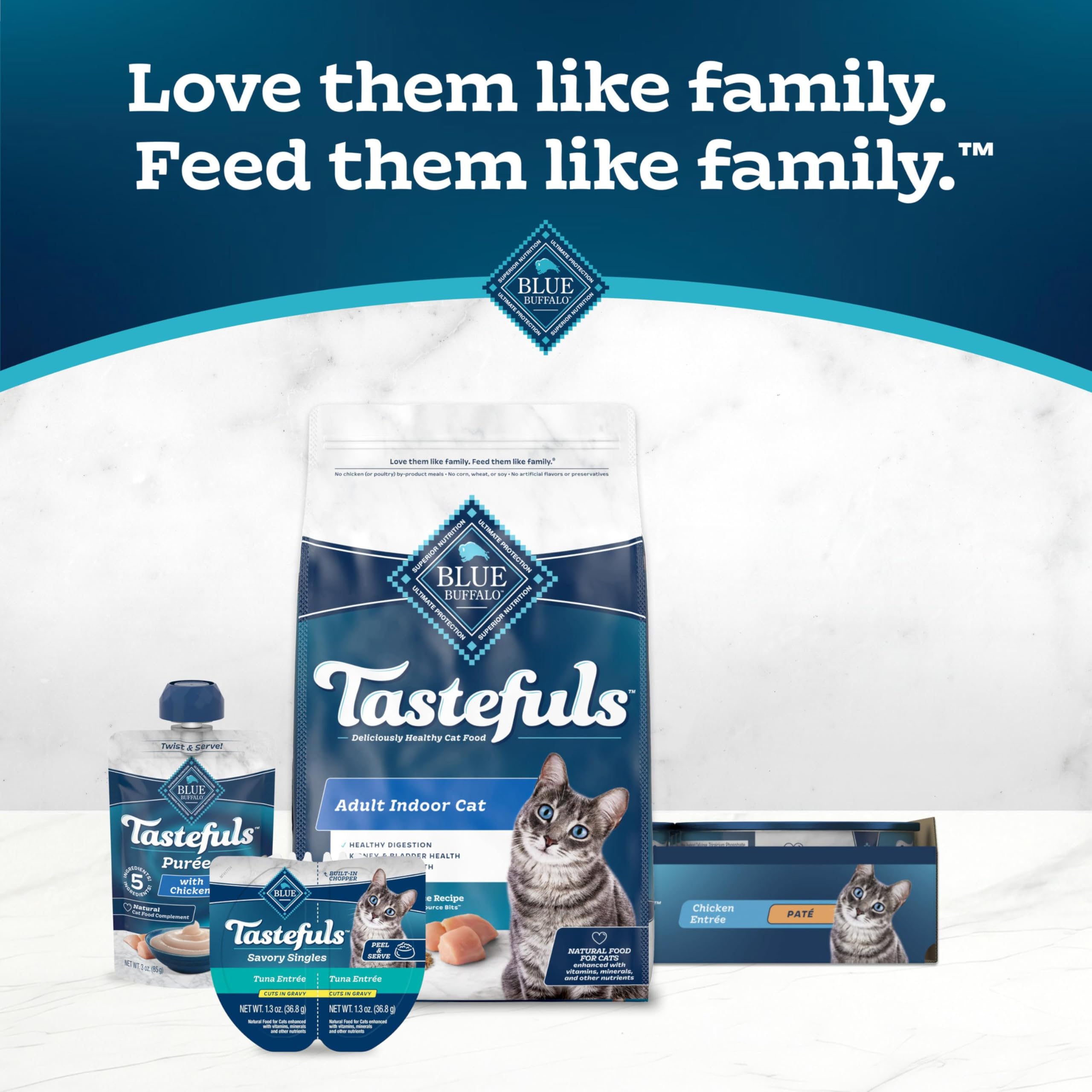 Blue Buffalo lata en cocina, presenta conveniencia para dueños ocupados