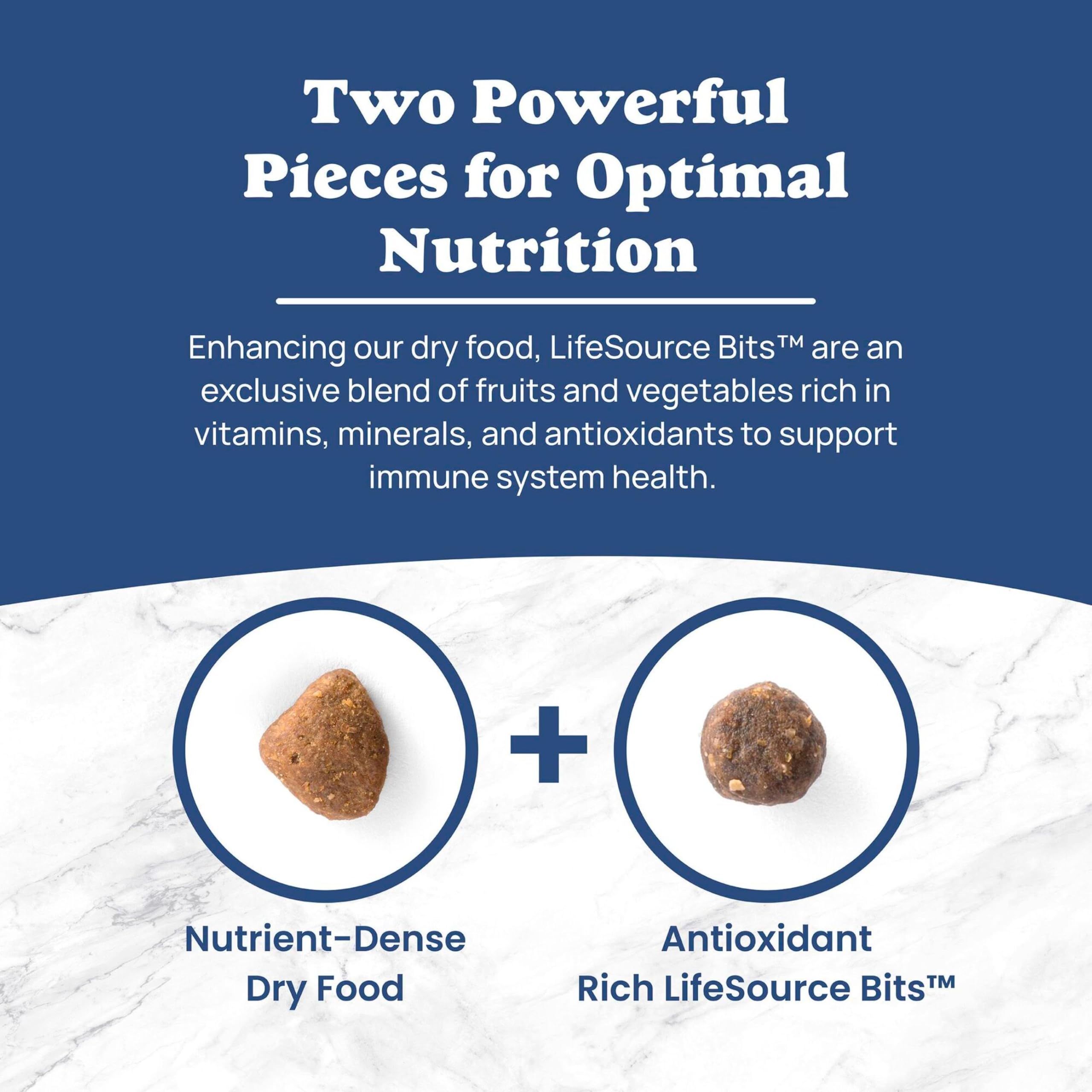 Blue Buffalo ingredientes naturales como pollo y arroz integral, soporte nutritivo