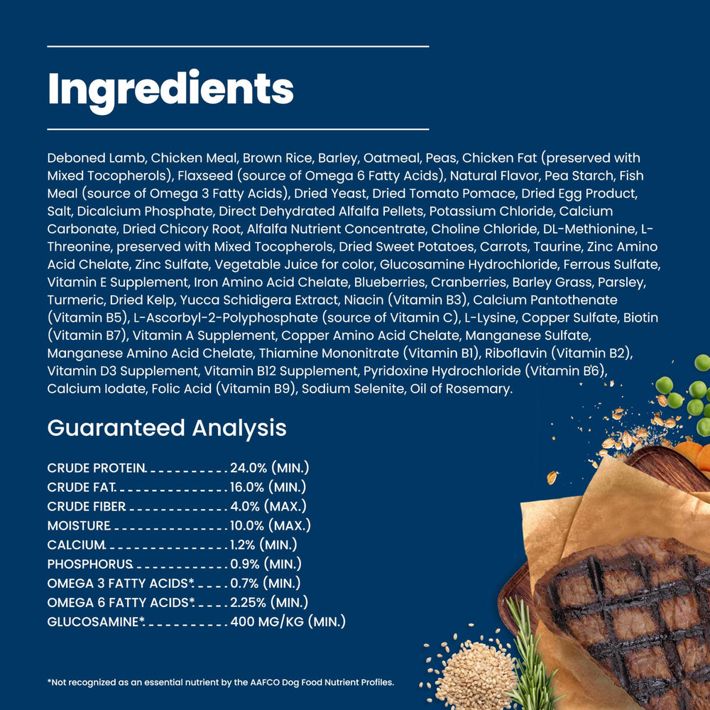 Blue Buffalo ingredientes naturales como arroz integral y cordero