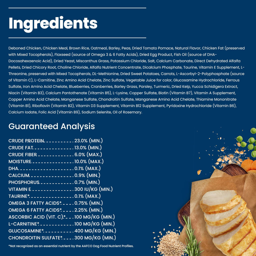 Blue Buffalo ingredientes naturales: pollo, arroz integral y avena