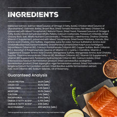 Blue Buffalo salmón y granos reunidos, destaca fuente natural de proteína y energía
