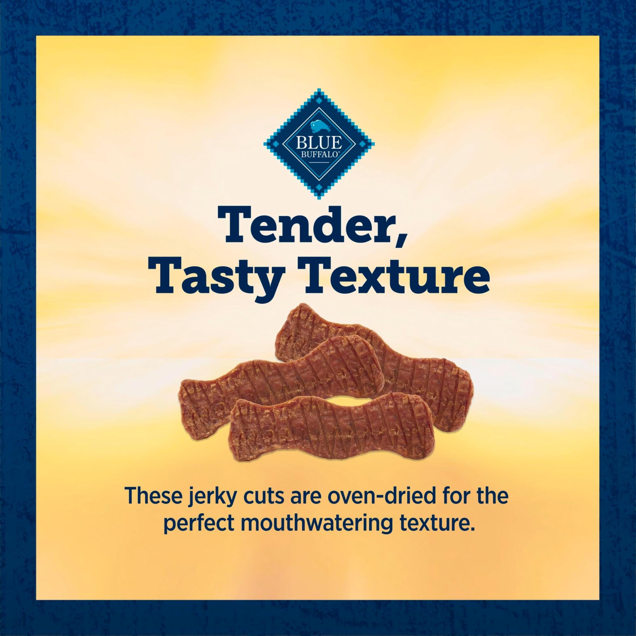 Blue Buffalo treat in hand showing size and portion control
