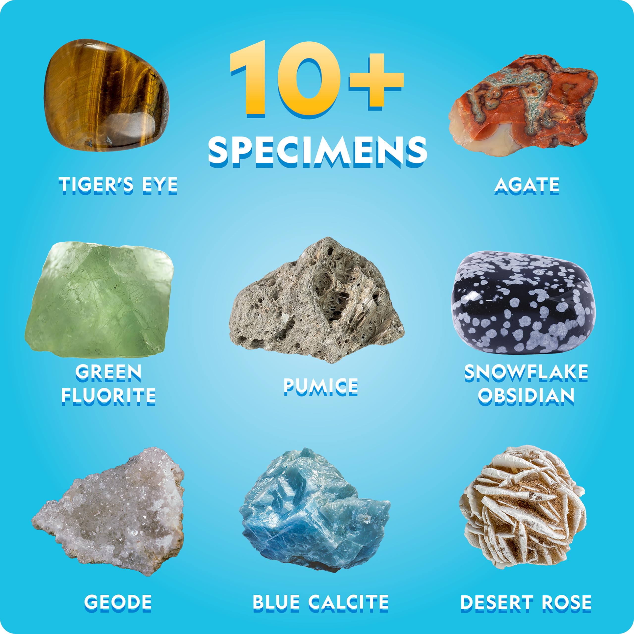 Blue Marble herramientas y bloques del kit de excavación listos para descubrir minerales
