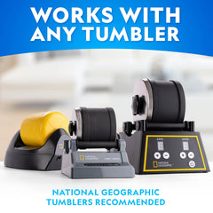 Blue Marble polvo de pulido en cuchara destacando brillo final consistente