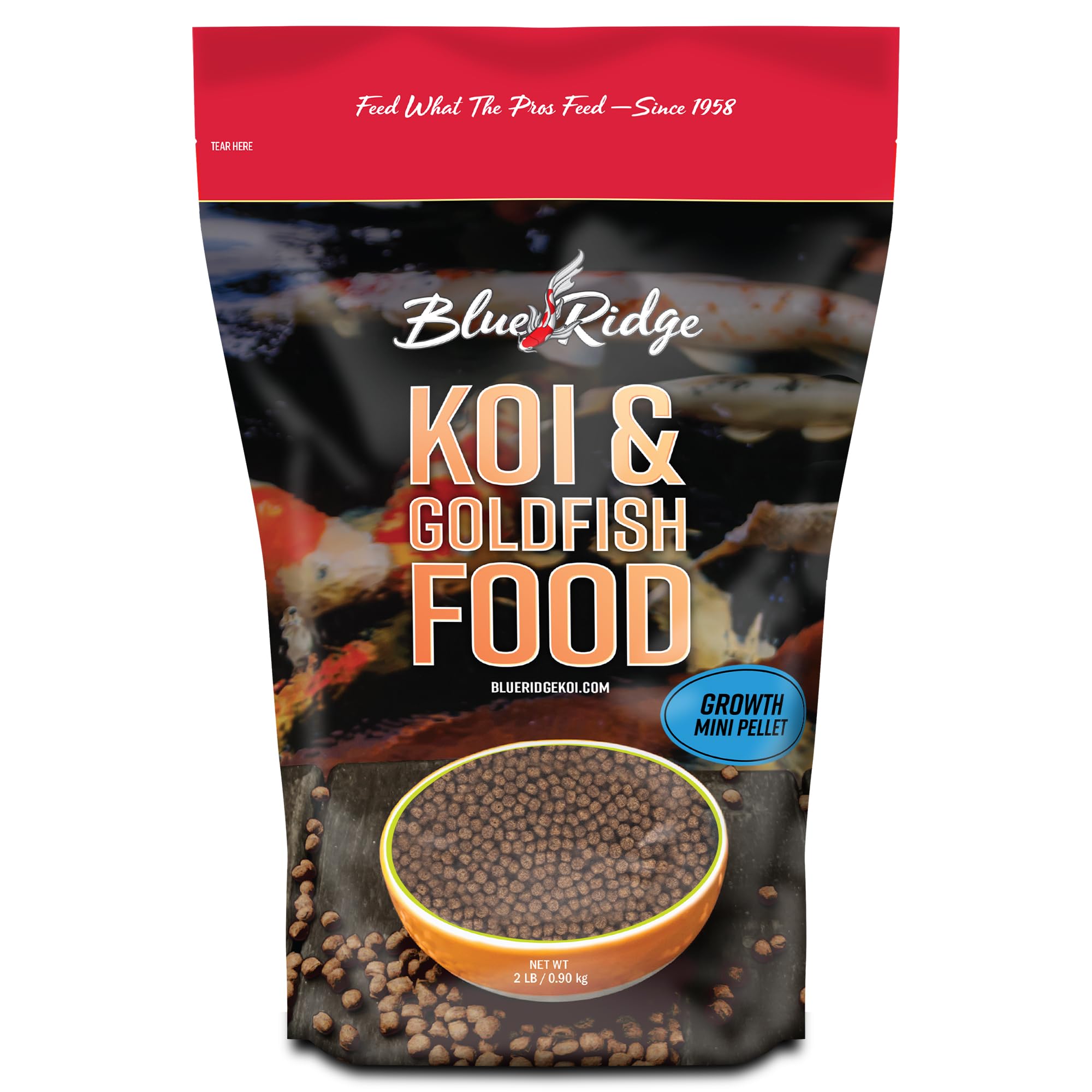 Blue Ridge empaque frontal 2lb muestra etiqueta y beneficio nutricional