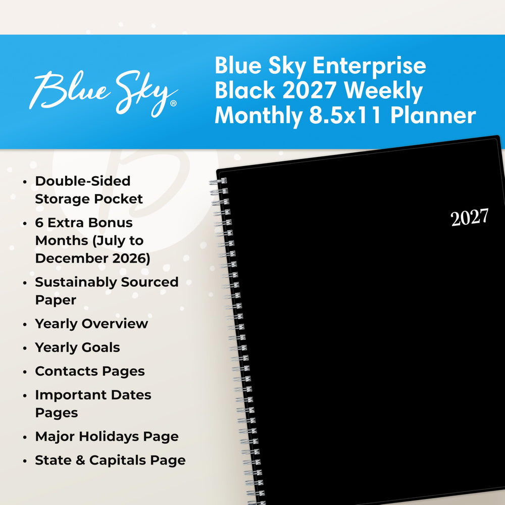Blue Sky contraportada flexible resistente, protege páginas durante el uso