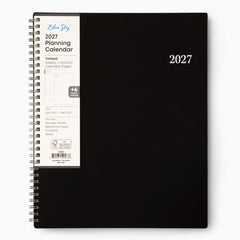 Blue Sky portada del planificador 2027 vista frontal, aspecto profesional y organizado