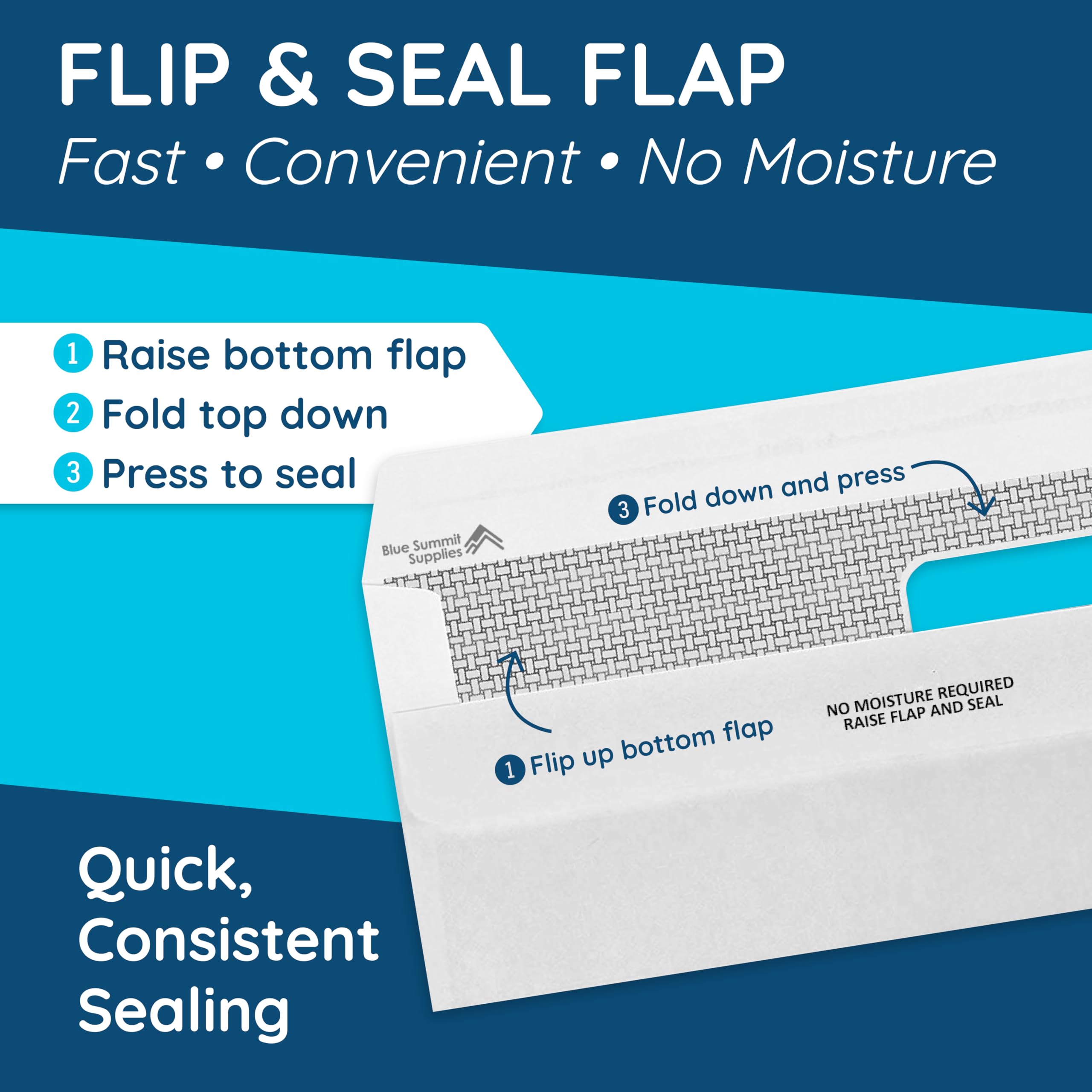 Blue Summit Supplies primer plano del cierre flip & seal para sellado rápido