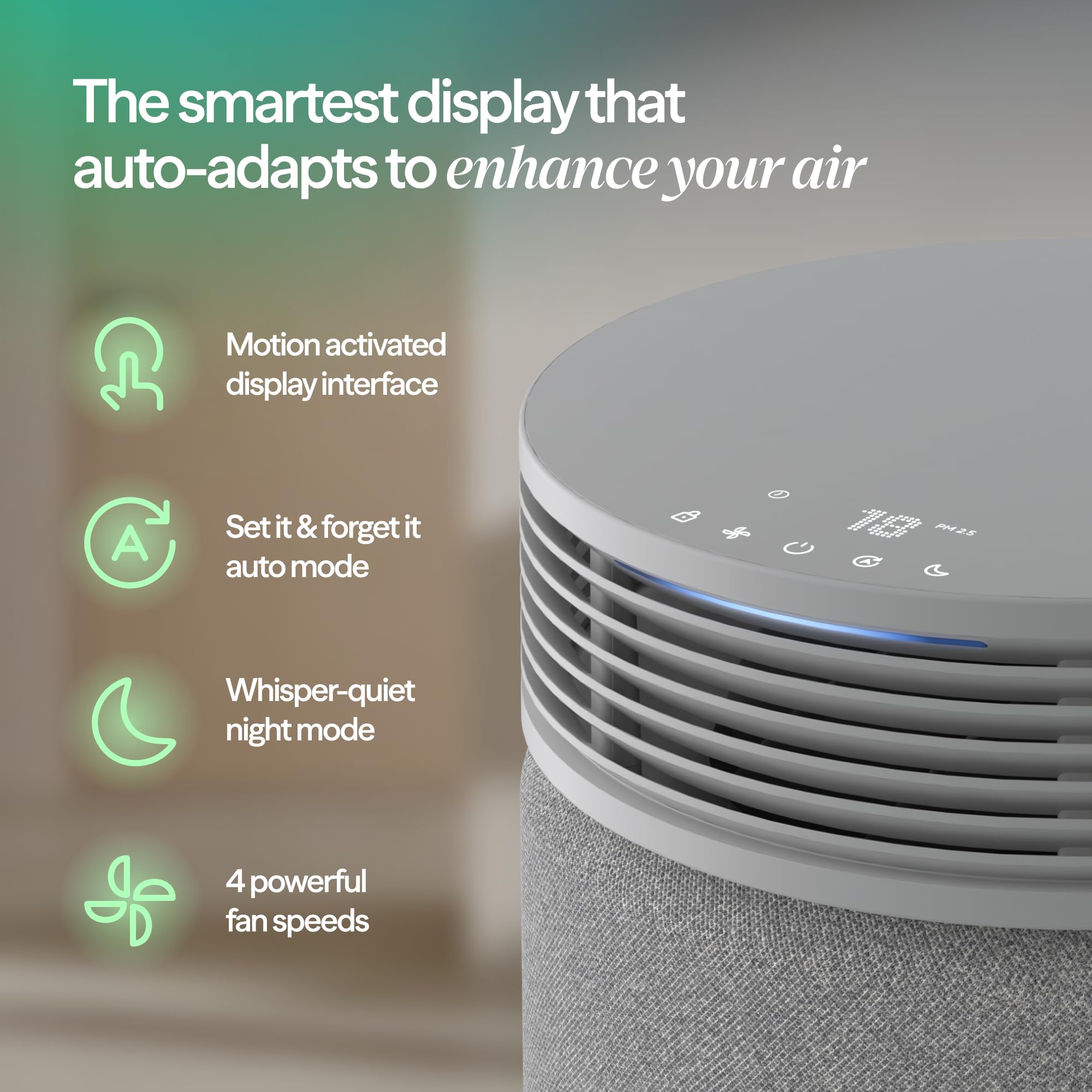 BLUEAIR textura y acabado del producto fáciles de limpiar y resistentes
