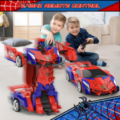 BLUEJAY coche en modo robot realizando transformación automática divertida