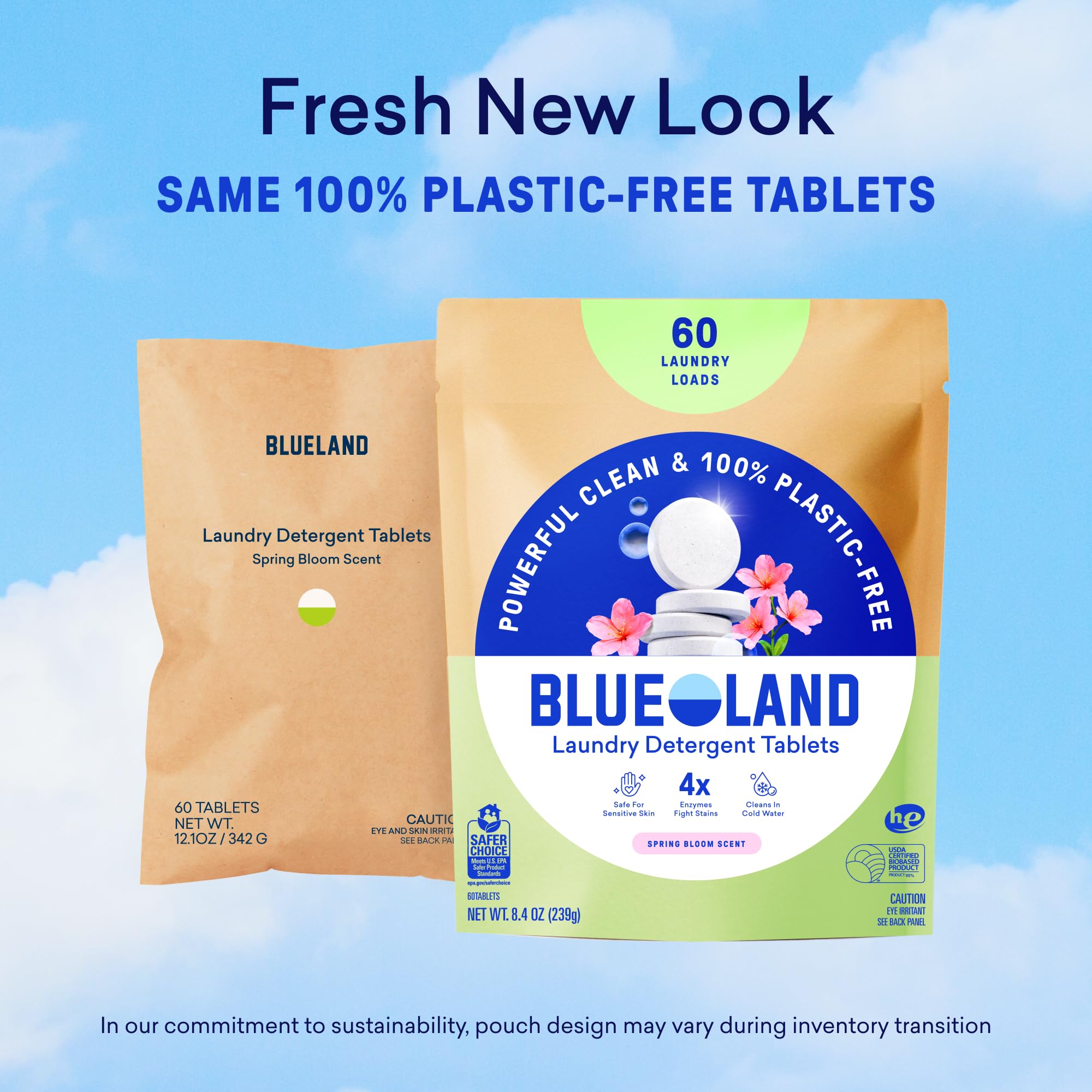 BLUELAND caja Spring Bloom abierta con pastillas y aroma floral sugerido