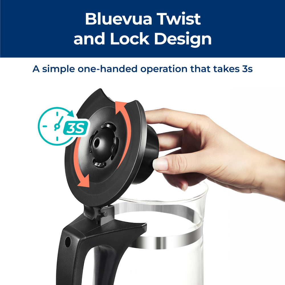 Bluevua instalando el filtro en RO100ROPOT para reemplazo rápido