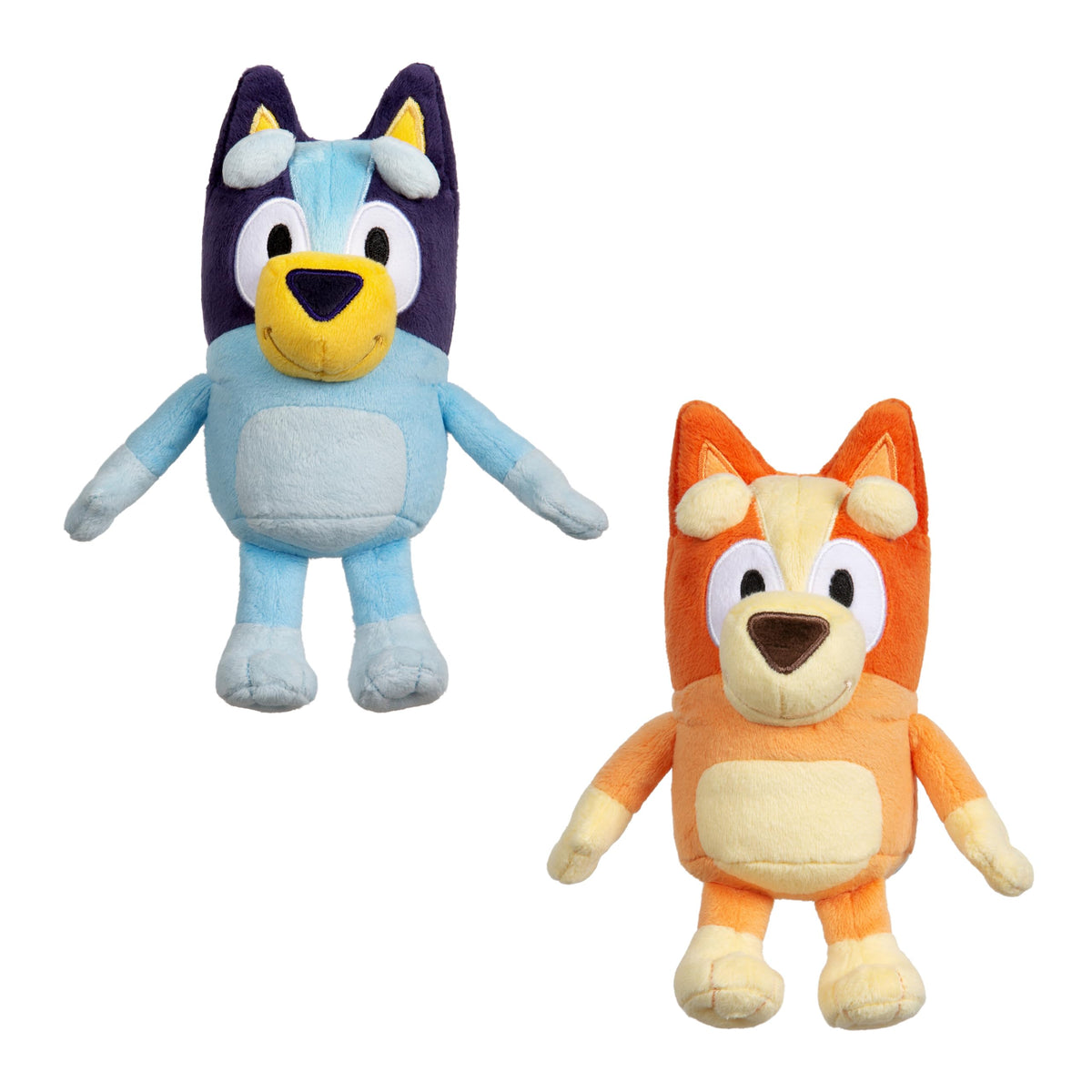 Bluey pack frontal mostrando ambos peluches, marca Bluey, ideal para regalar