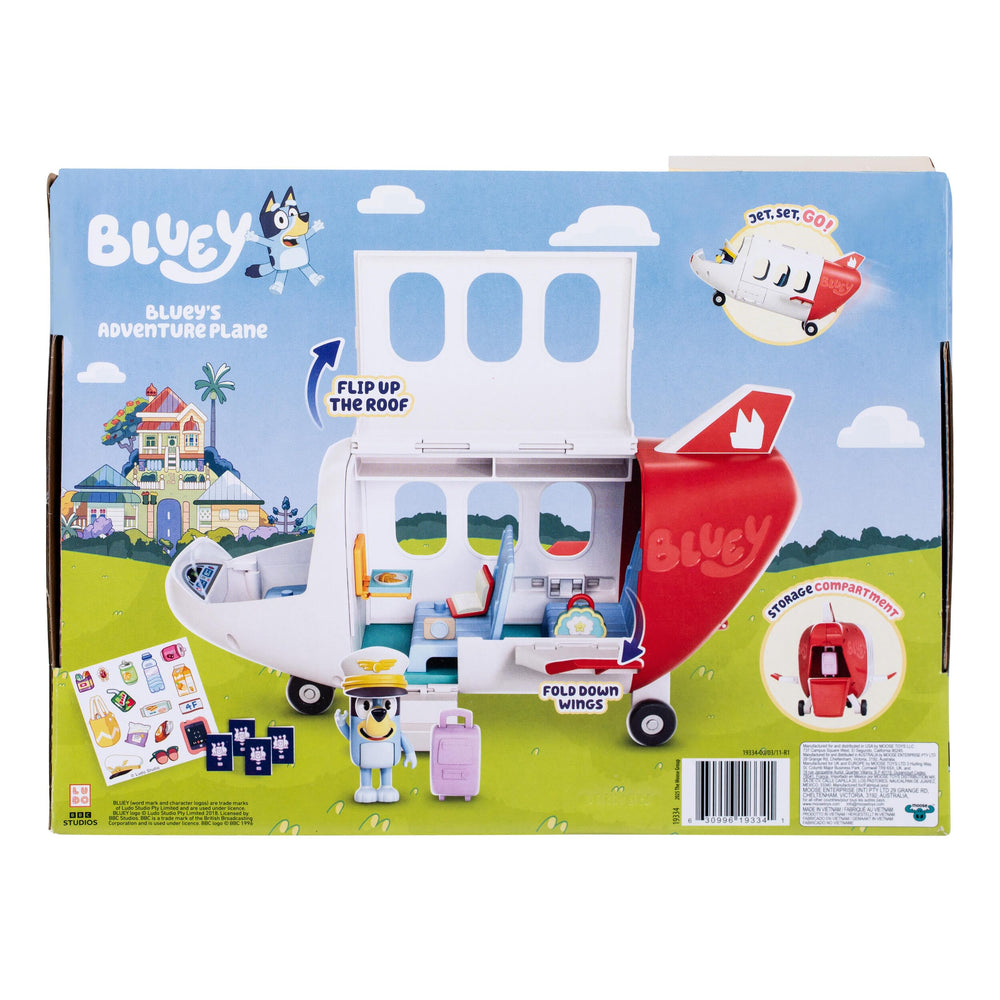 Avión Bluey cerrado para guardar y transportar fácilmente el set