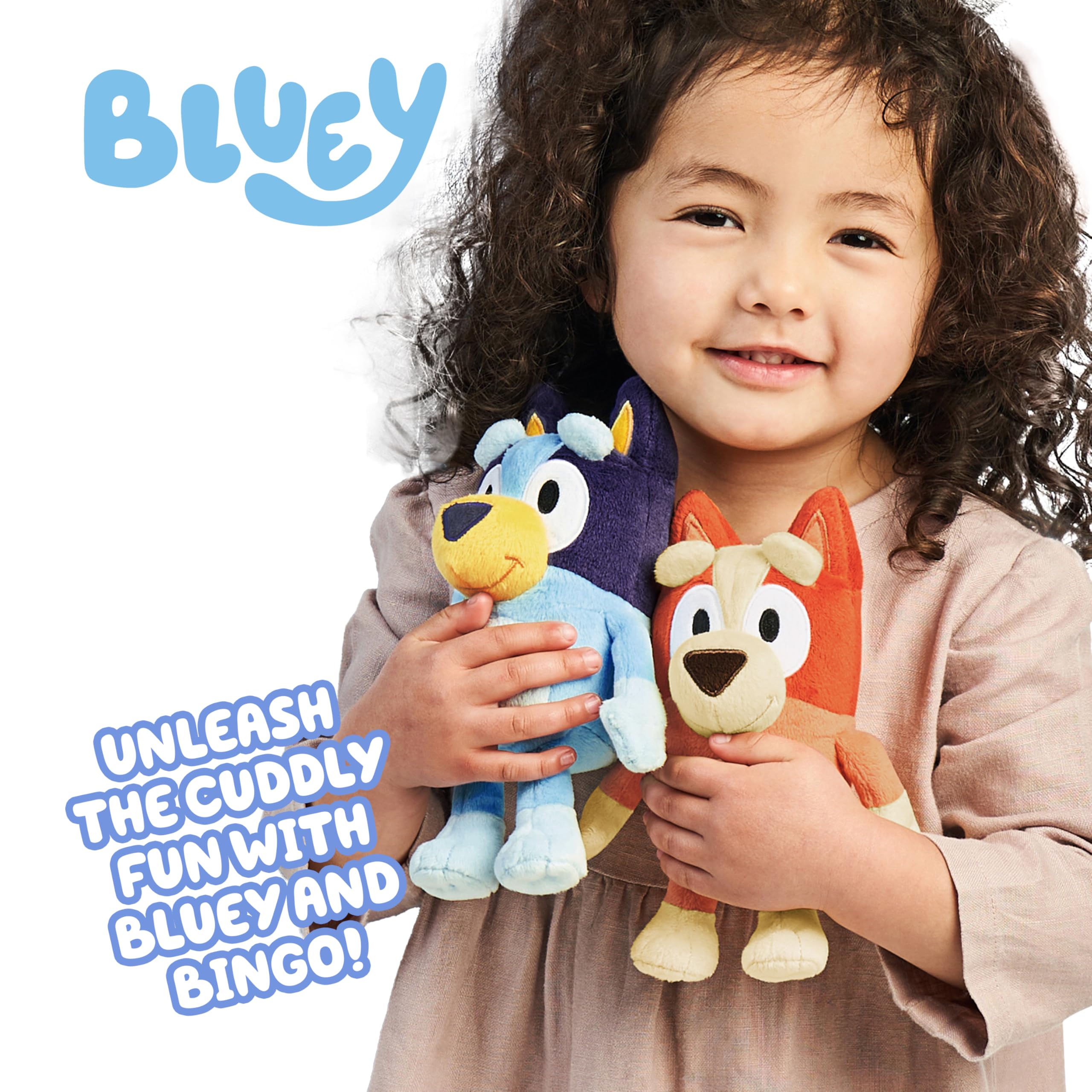 Detalle bordado del rostro de Bluey, marca Bluey, realismo y durabilidad
