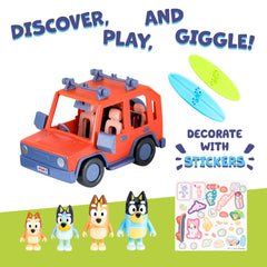 Bluey coche con techo abierto facilitando colocar las figuras dentro