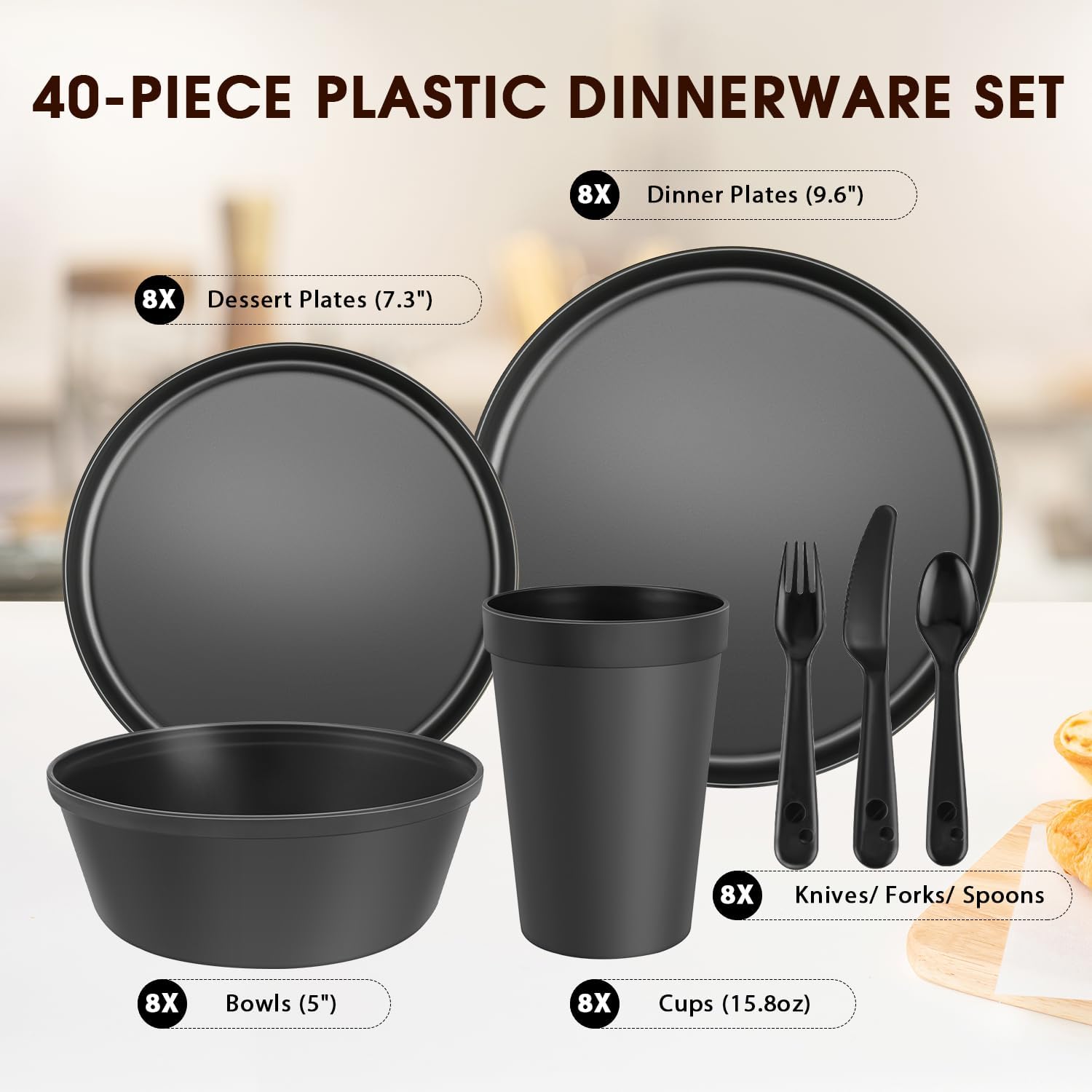 Blwan primer plano del plato principal mostrando durabilidad y diseño negro