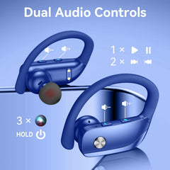 bmani auriculares en uso mientras se corre mostrando ajuste seguro y comodidad