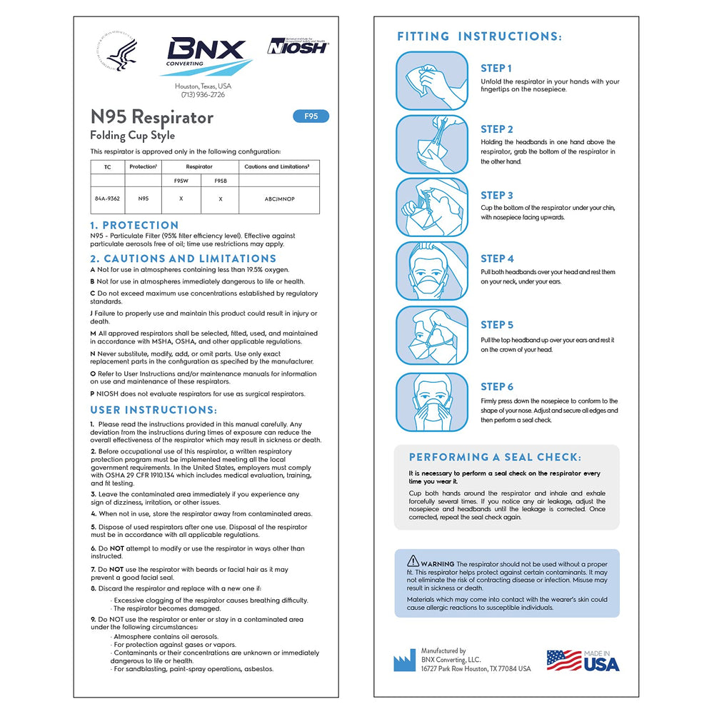 BNX mascarilla plegada en forma plana mostrando diseño 3D y almacenamiento compacto