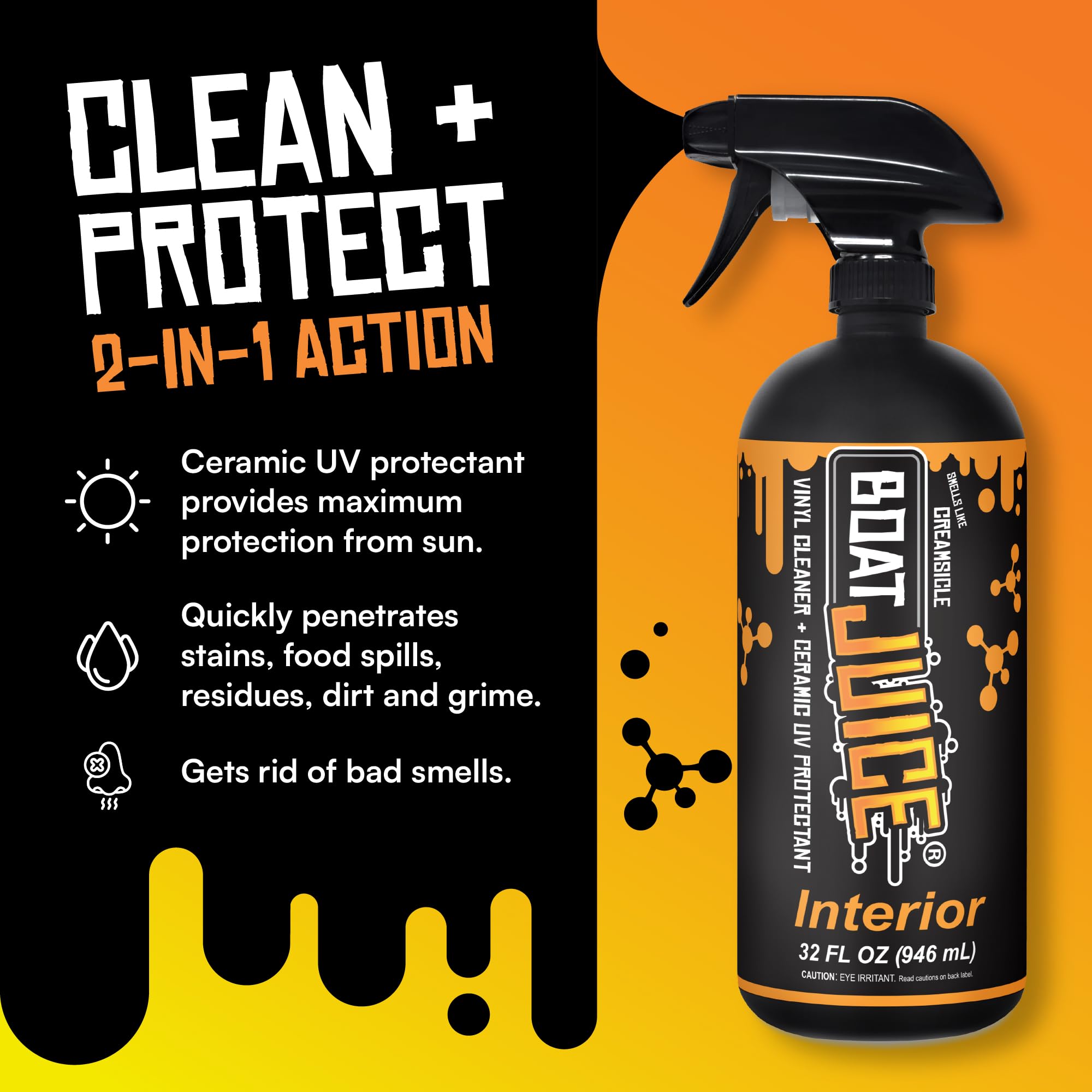 Boat Juice spraying action close-up demonstrating easy application and coverage