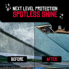 Boat Juice acabado brillante en superficie demostrando repelencia