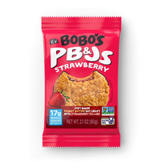 Bobo's paquete frontal mostrando cajas y envases, conveniencia inmediata