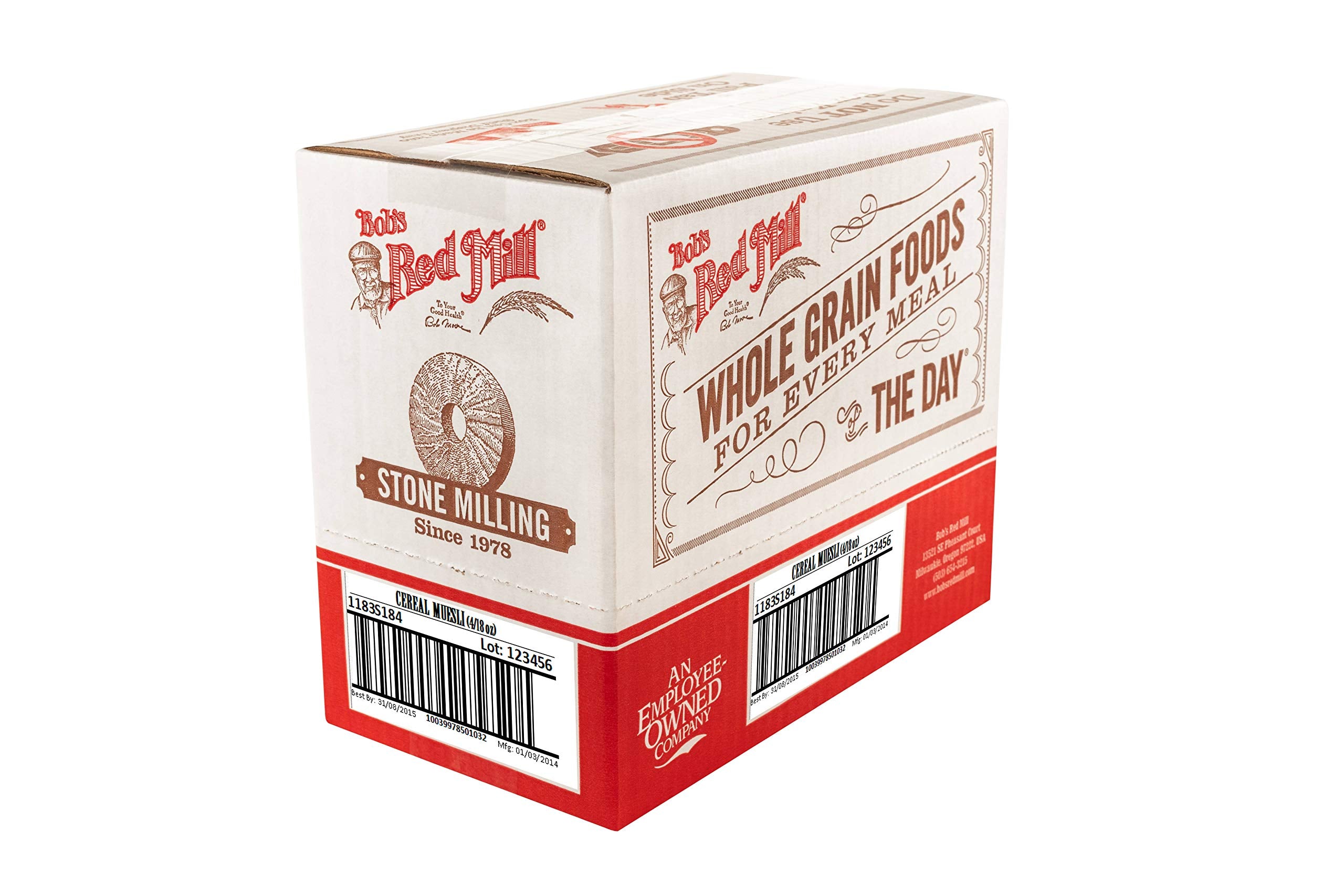 Bob's Red Mill comparación de tamaño con bol para referencia de porción