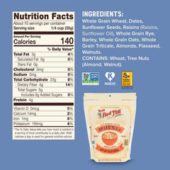 Bob's Red Mill detalle de textura con avena y trigo, conserva sabor natural