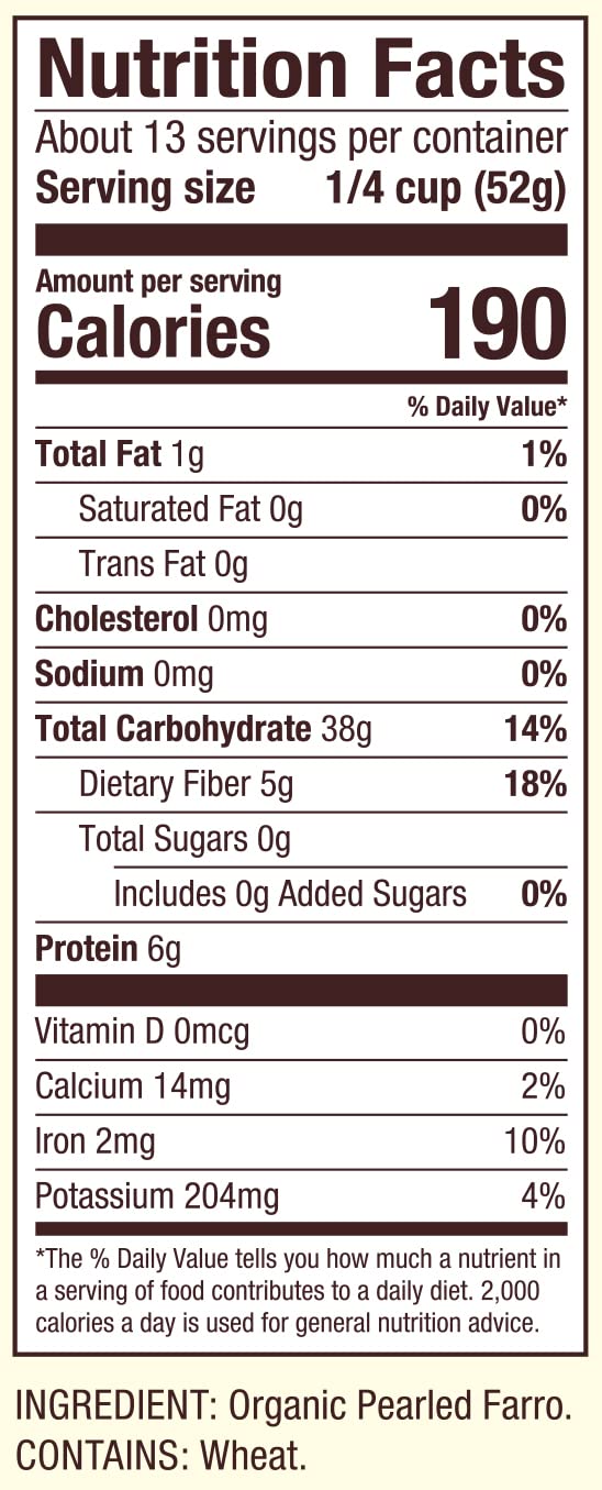 Bob's Red Mill etiqueta del paquete con información orgánica y nutricional clara
