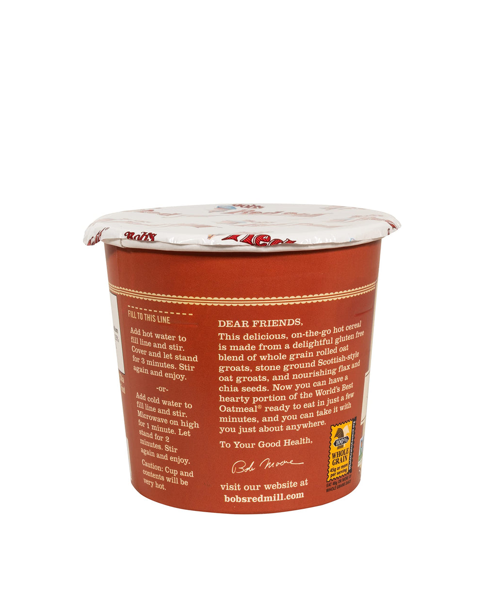 Bob's Red Mill textura de avena con semillas que muestra consistencia nutritiva