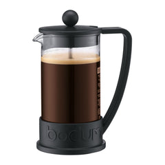Bodum BRAZIL vista frontal negra mostrando diseño práctico y agarre seguro