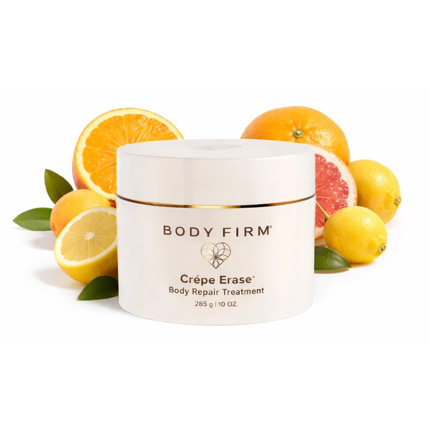 BODY FIRM envase frontal de 10 oz mostrando diseño y nombre, transmite confianza