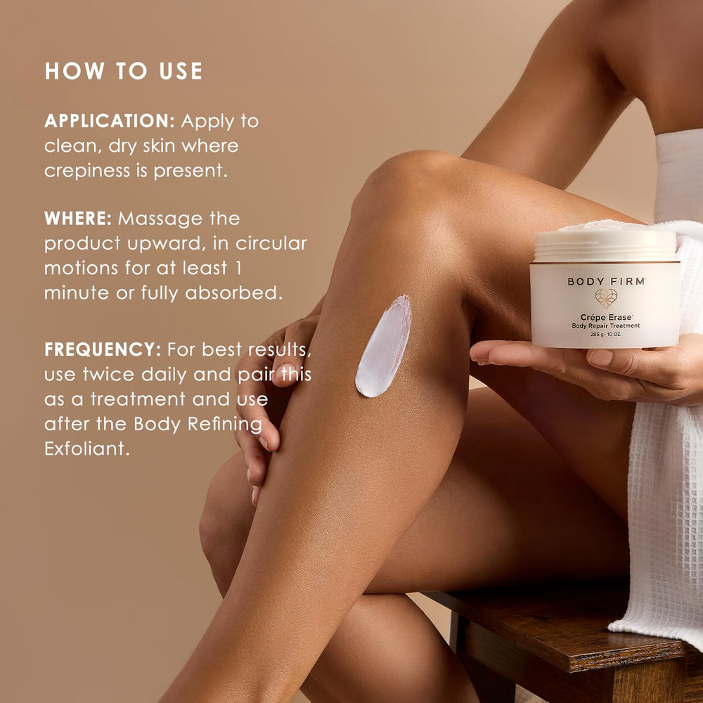 Body Firm tarro en manos para comparar tamaño 10 oz y control de porciones