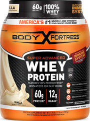 Body Fortress envase frontal mostrando la marca y sabor vainilla para confianza inmediata