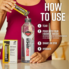 BODYARMOR polvo en primer plano, textura fina para disolución rápida
