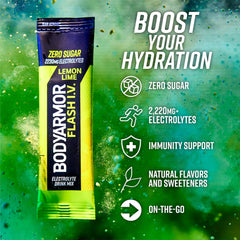BODYARMOR sobre abierto mostrando polvo fino y fácil disolución instantánea